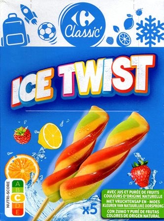 ICE TWIST ORANGE, FRAISE, FRAMBOISE, CITRON (X5) 375g