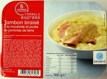 JAMBON BRAISÉ A LA MOUTARDE ET PURÉE DE POMMES DE TERRE 300g