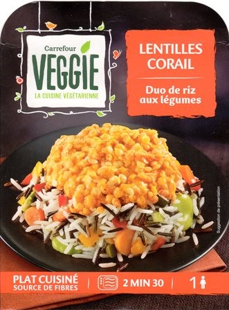 LENTILLES CORAIL DUO DE RIZ AUX LÉGUMES 300g