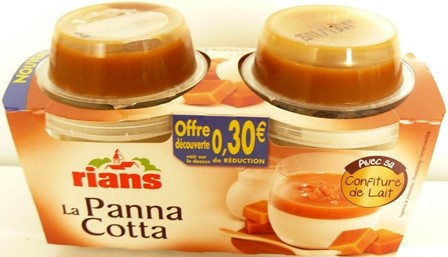 LA PANNA COTTA AVEC CONFITURE DE LAIT (x2) 240g