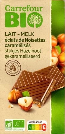 LAIT ÉCLATS DE NOISETTES CARAMÉLISÉS BIO 100g