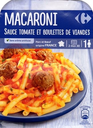 MACARONI SAUCE TOMATE ET BOULETTES DE VIANDES 300g
