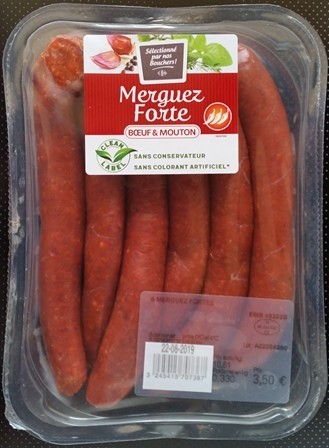 MERGUEZ FORTE BŒUF & MOUTON (X6) 330g