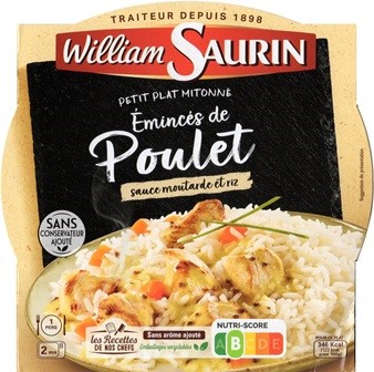 ÉMINCÉS DE POULET SAUCE MOUTARDE ET RIZ 280g