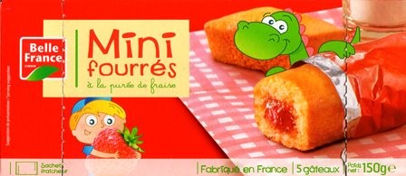MINI FOURRÉS À LA PURÉE DE FRAISE (X5) 150g