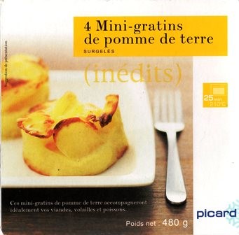 MINI-GRATINS DE POMME DE TERRE (x4) 480g
