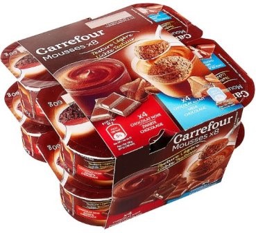 MOUSSES CHOCOLAT NOIR (x4) ET AU LAIT (x4) 480g