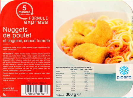 NUGGETS DE POULET ET LINGUINE 300g