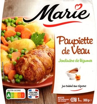PAUPIETTE DE VEAU, JARDINIÈRE DE LÉGUMES 300g