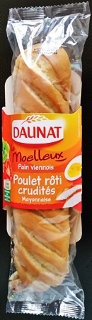PAIN VIENNOIS POULET RÔTI CRUDITÉS MAYONNAISE 230g