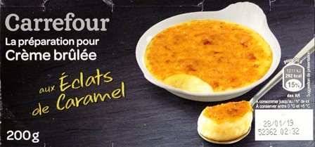 PRÉPARATION CRÈME BRULÉE AUX ÉCLATS DE CARAMEL (x2) 200g