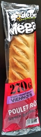 PAIN MOELLEUX VIENNOIS POULET RÔTI SAUCE BARBECUE 270g