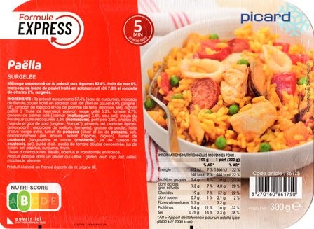 PAËLLA SURGELÉE 300g
