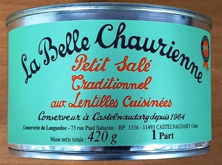 PETIT SALÉ TRADITIONNELLE AUX LENTILLES CUISINÉES 420g