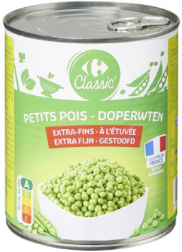 PETITS POIS EXTRA-FINS À L'ÉTUVÉE 800g