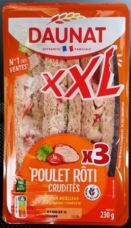 POULET RÔTI CRUDITÉS (X3) 230g