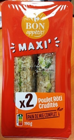POULET RÔTI CRUDITÉS (X2) 190g