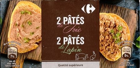 PÂTÉS DE FOIE (X2) DE LAPIN (X2) 320g
