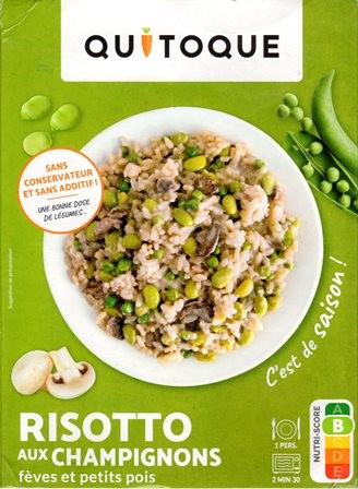 RISOTTO AUX CHAMPIGNONS, FÈVES ET PETITS POIS 300g