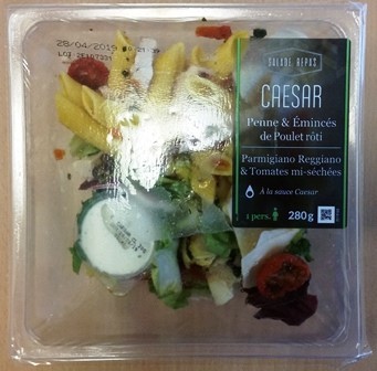 SALADE CAESAR PENNE & ÉMINCÉS DE POULET RÔTI 280g