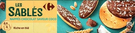 SABLÉS NAPPÉS CHOCOLAT SAVEUR NOIX DE COCO (x16) 200g