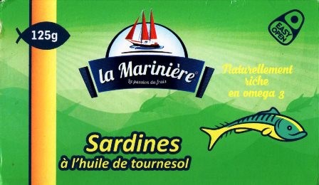 SARDINE À L’HUILE DE TOURNESOL 125g
