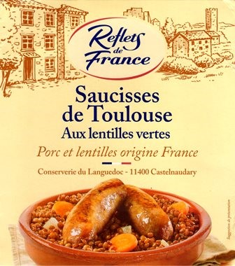 SAUCISSES DE TOULOUSE AUX LENTILLES VERTES 300g