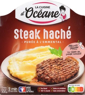 STEAK HACHÉ CHAROLAIS & PURÉE À L’EMMENTAL 300g