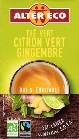 THÉ VERT CITRON VERT GINGEMBRE (x4) 40g