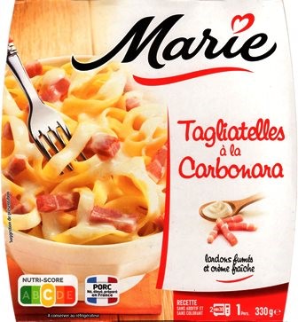 TAGLIATELLES À LA CARBONARA AUX LARDONS FUMÉS ET À LA CRÈME FRAÎCHE 330g