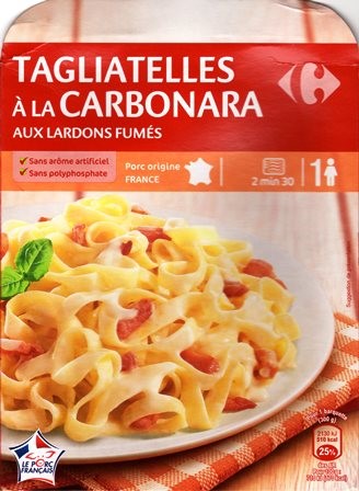 TAGLIATELLES À LA CARBONARA AUX LARDONS FUMÉS 300g