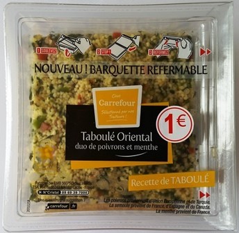 TABOULÉ ORIENTAL DUO DE POIVRONS ET MENTHE 200g