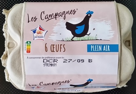 ŒUFS FRAIS ÉLEVÉES AU SOL (X6)